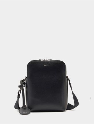 Bally Capitol Crossbody Bag in Grained Bovine Leather in Black+Palladio at Nordstrom
