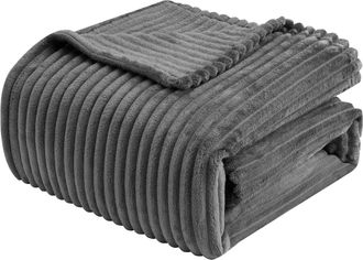Woltu Woltu Manta De Franela Capa Suave C&aacute;lida Aterciopelada Individual/doble En Color Liso 200x240 Cm Gris Oscuro