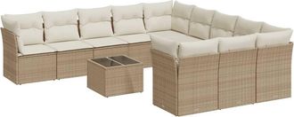 vidaXL Set De Sof&aacute;s De Jard&iacute;n 12 Pzas Y Cojines Rat&aacute;n Sint&eacute;tico Marr&oacute;n Vidaxl