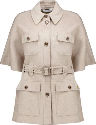 Max Mara Dames, Jassen, Beige, Maat: S/M Kasjmier