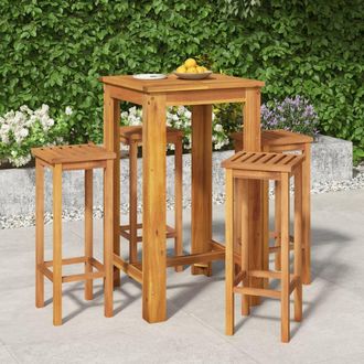 Berkfield Home 5 Piece Garden Bar Set Solid Wood Acacia in Brown