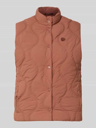 Superdry Steppweste mit Stehkragen und Label-Stitching in Terra, Gr&ouml;&szlig;e XXL