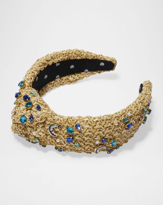 Lele Sadoughi Knotted Raffia Dolphin Embellished Headband