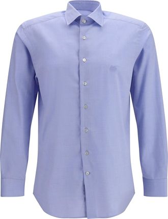 Etro Mens Cotton Shirt Roma Light Blue