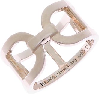 Herm&egrave;s Silver 925 Band Ring (Pre-Owned)