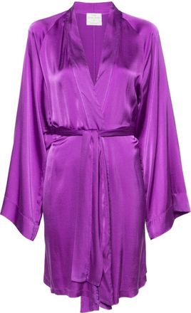 Forte_Forte V-neck satin coat - women - Silk/Elastane - II - Purple