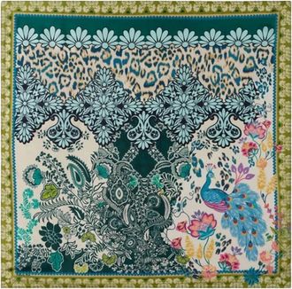 Johnny Was Womens Clyde Medium Silk Scarf In Green