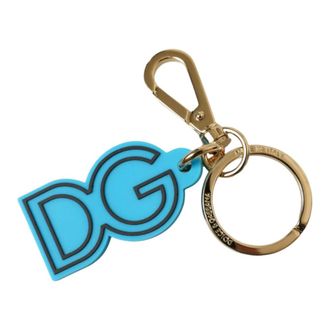 Dolce & Gabbana Elegant Blue Gold Keychain Accessory