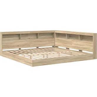 vidaXL Cama Con Estanter&iacute;a Con Cabecera Roble Sonoma 180 X 200 Cm Vidaxl