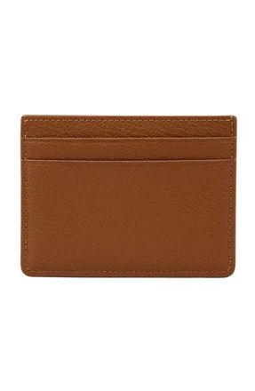 Sandro Grained leather cardholder in Cognac at Nordstrom