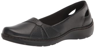 Clarks Womens Cora Jade Loafer, Black Leather, 4.5 UK
