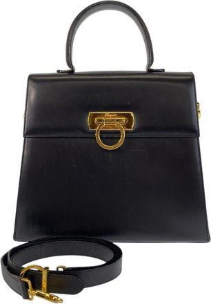 Ferragamo Leather Handbag Shoulder Bag (Pre-Owned)