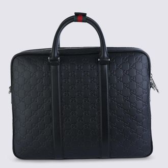Gucci Black Leather Top Handle Bag