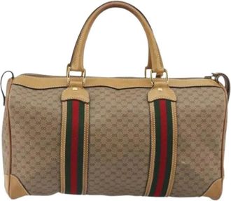 Gucci Pre-owned Vintage Handbag - Dames - Vintage Handtas - Beige - ONE Size - Leer - Vintage