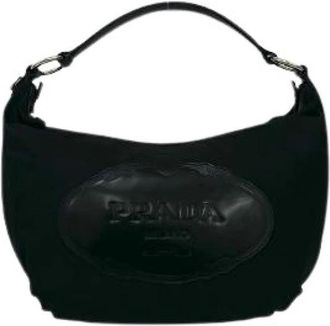 Prada Pre-owned Nylon Leather Shoulder Bag - Dames - Vintage Schoudertas - Zwart - ONE Size - Nylon - Vintage