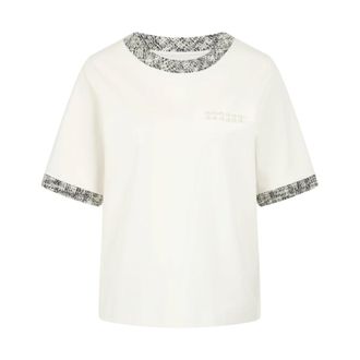 Marc Cain Relaxed T-shirt - Dames - Tops - Wit - Maat: L Katoen