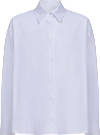Dondup Cotton Silk Shirt - Dames - Overhemden - Wit - XS - Katoen - Overhemden