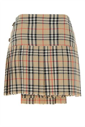 Burberry Womens Embroidered Wool Mini Skirt A7028 Exterior: Gonne