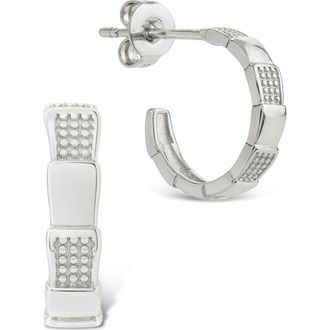Sterling Forever Winifred Textured Hoop Earrings in Silver at Nordstrom Rack