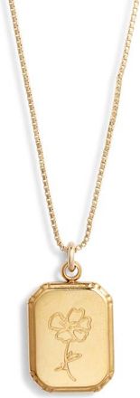 Set & Stones Audrey Birth Flower Pendant Necklace in Gold/august - Poppy at Nordstrom
