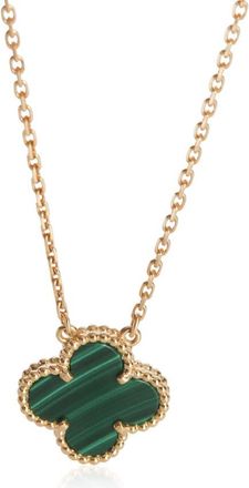 Van Cleef & Arpels Pre-Owned Van Cleef & Arpels Yellow Gold Malachite Vintage Alhambra Pendant