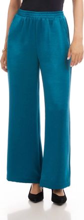Karen Kane Satin Wide-Leg Pants In Teal