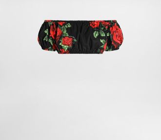 Dolce & Gabbana Rose-print Poplin Top - Woman Shirts And Tops Multicolor 36