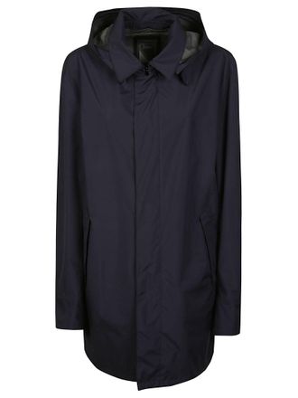 Herno Blue Polyester Minimalist Raincoat