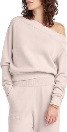 Favorite Daughter The Staying In One-Shoulder Cotton & Cashmere Pullover in Blush Pink at Nordstrom, Size X-Large