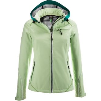 Deproc Softshelljacke DEPROC ACTIVE MECATINA PEAK WOMEN, Damen, Gr. 44L, gr&uuml;n, 100% Polyester, k&ouml;rpernah, gerader Abschluss mit Gummizug, Jacken Softshelljac