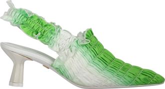 Amy Crookes Fabric Mules - Dames - Pumps - Groen - 37 EU - Polyester - Schoenen