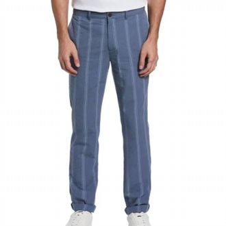 Original Penguin Seersucker Jacquard Stripe Pants In Bering Sea