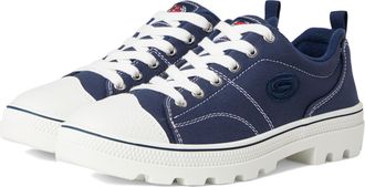 Skechers ROADIES TRUE ROOTS, Womens Low-Top Trainers, Blue (Navy Canvas/White Leather Trim Nvy), 4.5 UK (37.5 EU)
