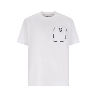 Fendi T-Shirts, male, White, Size: XL Pocket-detail T-shirt
