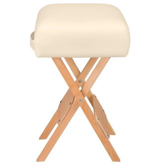 TecTake Taburete con dos cojines rollo, plegable, con asa, 54 cm alto, beige