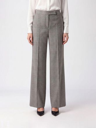 Max Mara Pantaloni a zampa in lana con stampa Principe di Galles