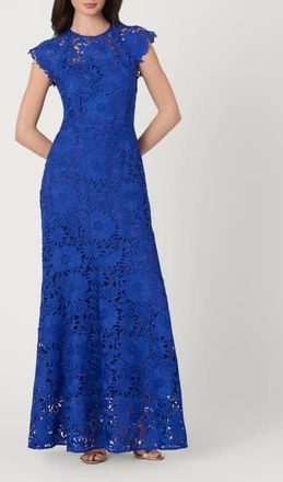 Shoshanna Midnight Garden Lace Raven Dress in Cobalt at Nordstrom, Size 14