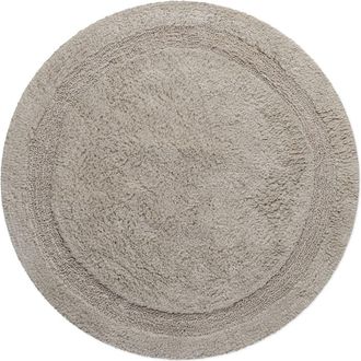 Wecon Home Alfombra de ba&ntilde;o greige redonda de algod&oacute;n 80 cm