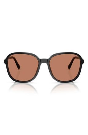 Miu Miu 58mm Polarized Pillow Sunglasses in Black /Brown at Nordstrom