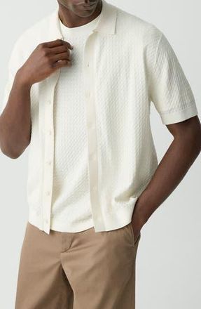 Theory Cairn Short Sleeve Organic Cotton Button-Up Shirt in Eggshell at Nordstrom Rack, Size Xx-Large