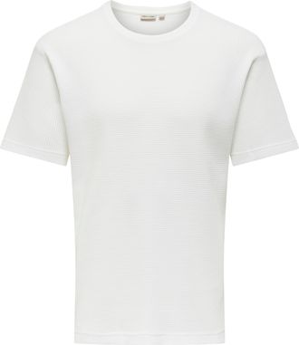 Only & Sons T-Shirt ONLY & SONS ONSTOBIE REG SS TEE NOOS, Herren, Gr. XXL, hellwei&szlig;, Jersey, Obermaterial: 60% Baumwolle, 40% Polyester, unifarben, regular fit no