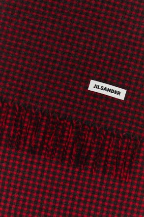 Jil Sander Mens Embroidered Wool Scarf 648 Exterior: Virgin Sciarpe E Foulard Scarfs