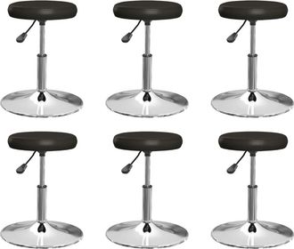 vidaXL Sillas De Comedor 6 Unidades Cuero Sint&eacute;tico Negro Vidaxl