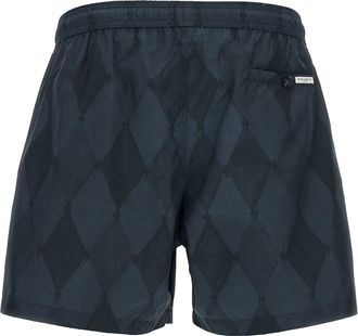 Ballantyne Quilted Diamond-Pattern Swim Shorts - Navy