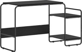 vidaXL Escritorio Con Almacenamiento Roble Negro 131,5 X 50 X 75,5 Cm Vidaxl