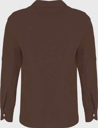 MC2 Saint Barth Mens Linen Shirt Dark Brown