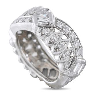 Luxury Bazaar Antique Platinum 1.44ct Diamond Eternity Band Ring MF11-082526