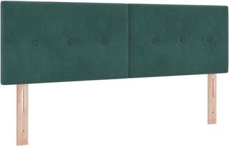 vidaXL Cabecero Con Cabecera Verde Oscuro 144 Cm Terciopelo Vidaxl