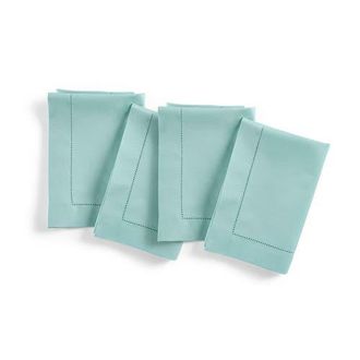 Solino Home Linen Dinner Napkins - Cotton Linen Hemstitch, 20 x 20 in Pastel Turquoise at Nordstrom, Size Large