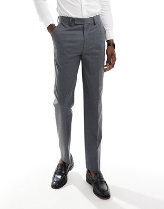 Asos slim fit suit pants with wool in charcoal-Gray